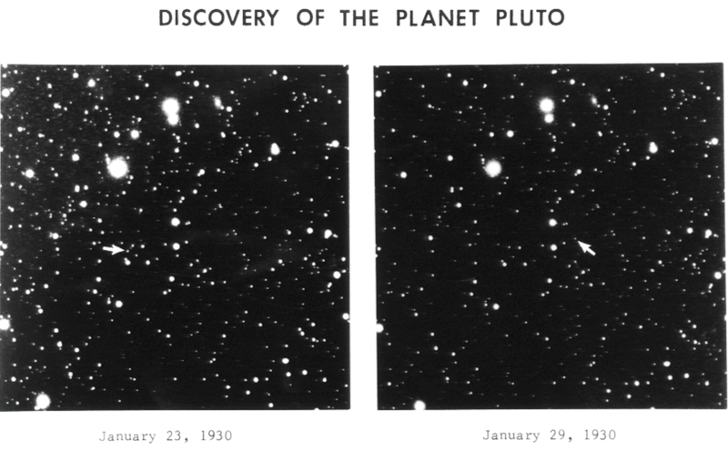 Pluto discover photos 19030, note the arrows